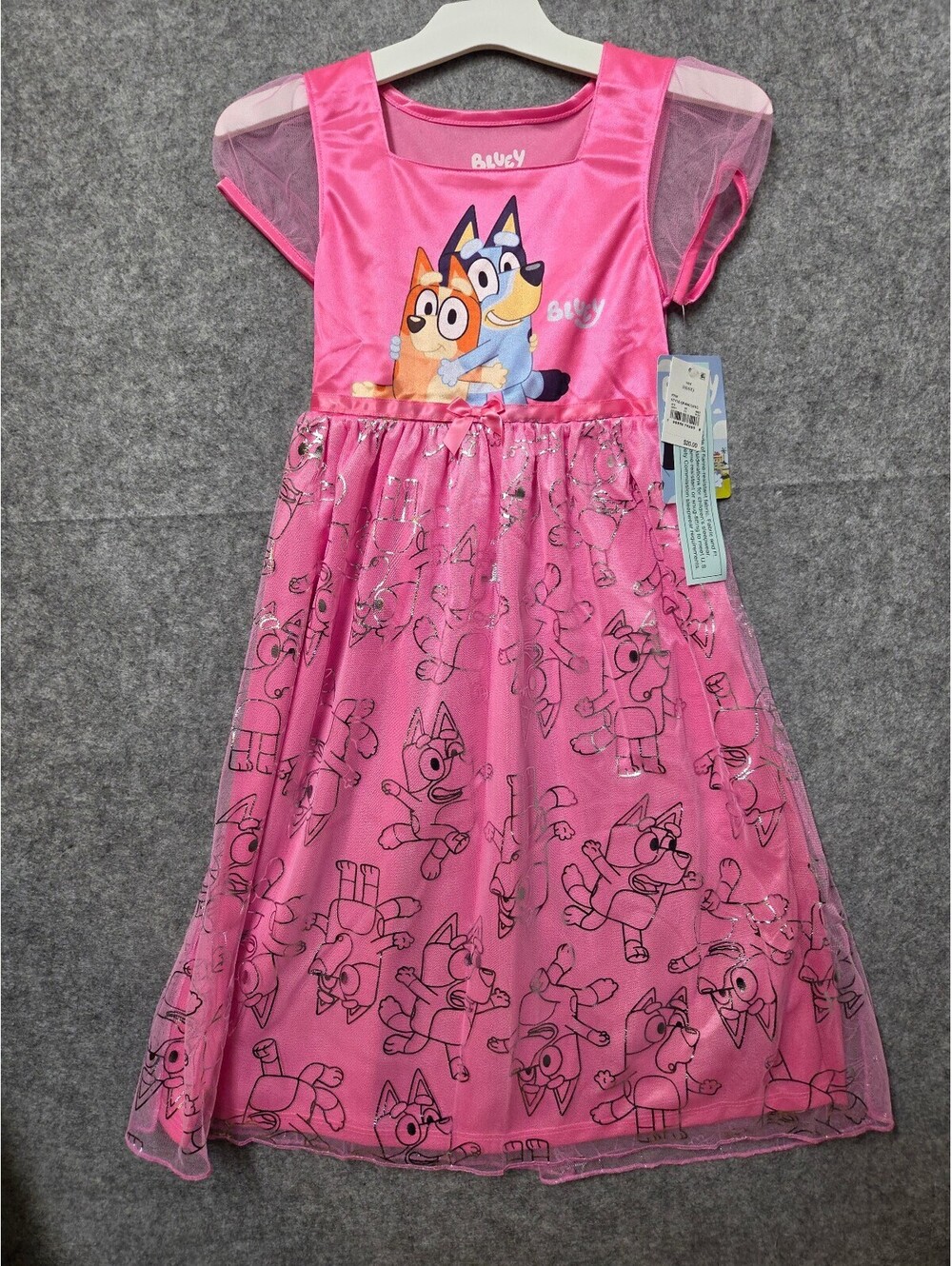 Bluey Pink Girls' Pajama Dress Size S (6/6X) NWT